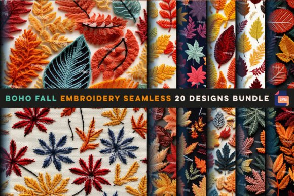 Boho Fall Embroidery Seamless