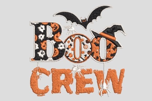 Boo Crew Horror Halloween Ghost Embroidery