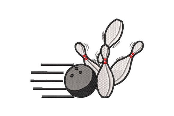 Bowling Games Embroidery Design