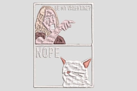 Cat s Valentine Embroidery Design