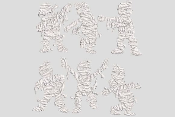 Dancing Mummy Halloween Embroidery File