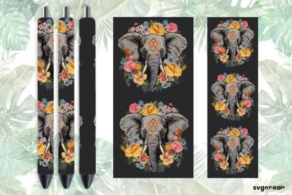 Embroidery Elephant Pen Sublimation