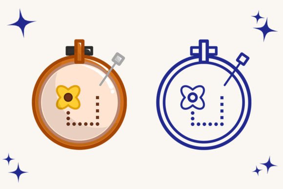 Embroidery Icon Logo Illustration