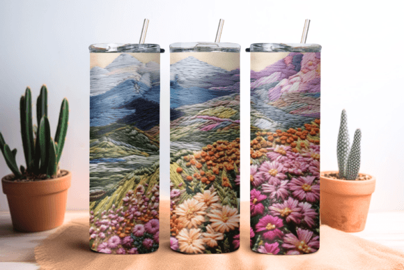 Embroidery Mountain Tumbler Wrap