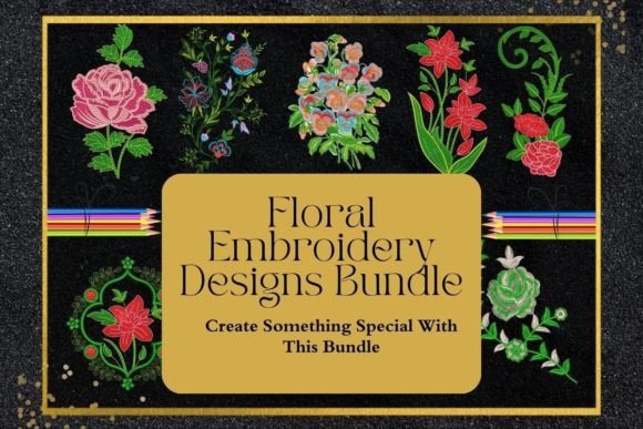 Floral Embroidery Design Bundle