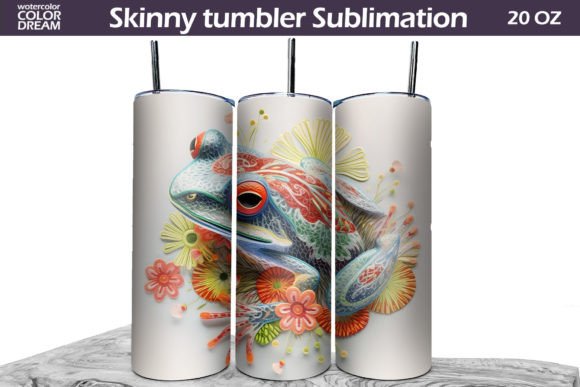Frog Embroidery Tumbler