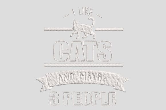 Funny White Cat Embroidery File