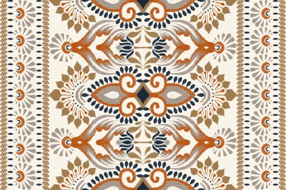Ikat Floral Paisley Embroidery