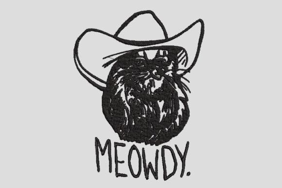 Moewdy Funny Cowboy Hat Embroidery File